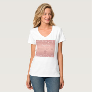 Elegantes Rose Gold Luxe Shimmer Brautparty T-Shirt