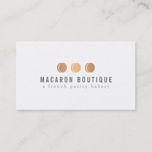 Elegantes Rose-Gold-Macaron-Trio-Logo auf Weiß Visitenkarte