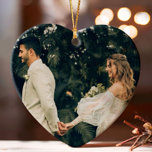 Elegantes Rose Gold New Newlyweds Wedding Foto Ornament