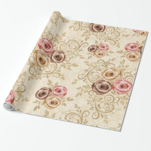 Elegantes Rose-Muster Geschenkpapier