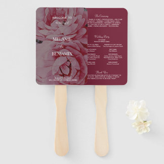Elegantes Rose Rosa Romantisches Hochzeitsprogramm Fächer