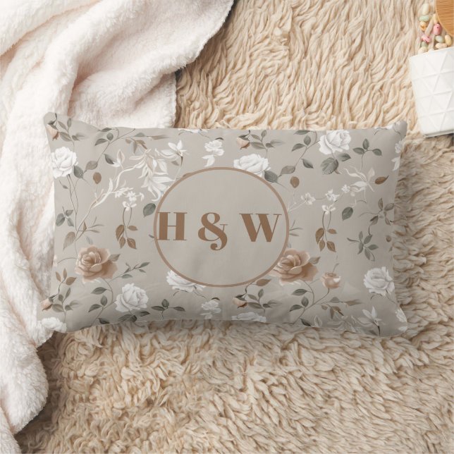 Elegantes Rose- und Vine Pattern Kissen (Decke)