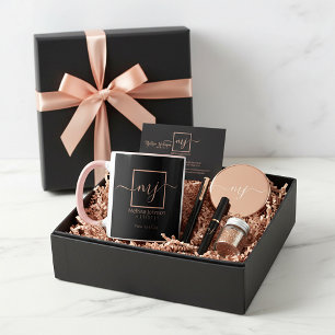 Elegantes Roségold auf Schwarz Tasse