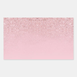 Elegantes Roségold-Glitter-Leerzeichen Modern Rechteckiger Aufkleber
