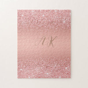 Elegantes Roségold Luxus-Schimmer Monogramm