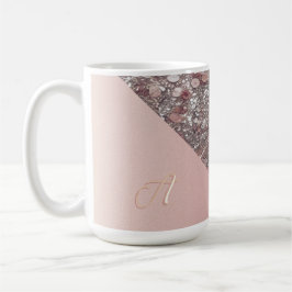 Elegantes Roségold-Monogramm Kaffeetasse