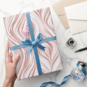 Elegantes Roségold-Rouge Glanz Abstractes Muster Geschenkpapier