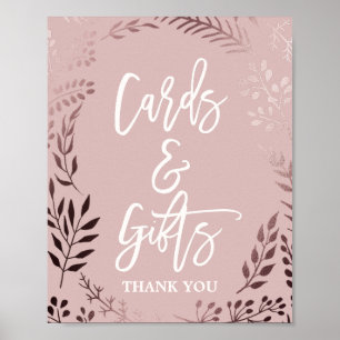 Elegantes Roségold- und Rosa-Karten & Geschenke Sc Poster
