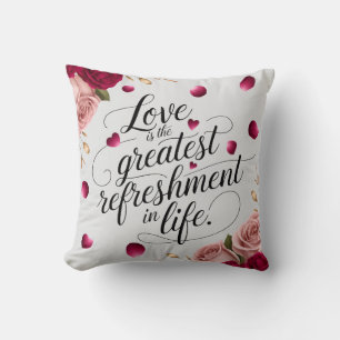 Elegantes Rosen Blumen Zitat Design Kissen