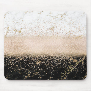 Elegantes Rosen-Gold-Konfetti-Marmor-Design Mousepad