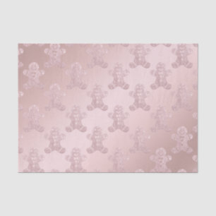 Elegantes Rosen-GoldGlitzer-Lebkuchen-Mann-Muster Seidenpapier