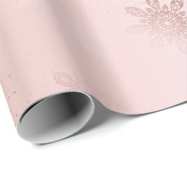 Elegantes Rosen-Goldschneeflocke-Weihnachtsmuster Geschenkpapier
