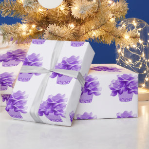 Elegantes Rosen-Wrap mit violettem Muster Geschenkpapier