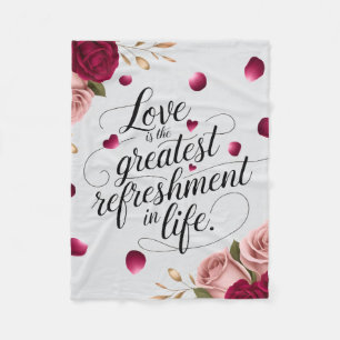 Elegantes Rosenblumen-Zitat-Design Fleecedecke