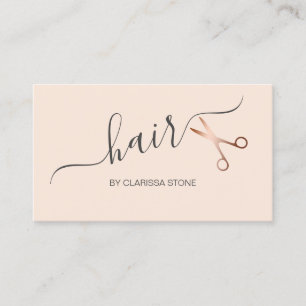 Elegantes Rosengold erröten rosa Scheren Visitenkarte