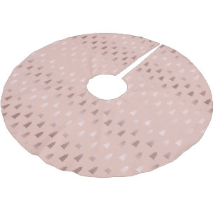 Elegantes Rosengold und rosa Weihnachtsbaummuster Polyester Weihnachtsbaumdecke