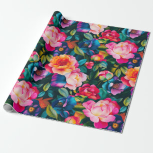 Elegantes Rosenmuster Geschenkpapier