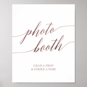 Elegantes Rosenvergoldetes Kalligrafie-Fotoautomat Poster