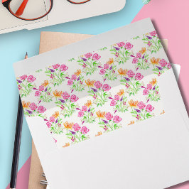 Élégantes roses à l'aquarelle, mufliers et fleurs
