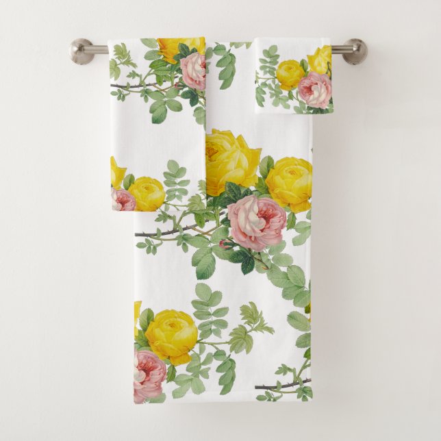 Élégantes roses roses et jaunes florales  (En situation)