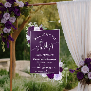 Élégantes Roses Violettes Bohème Chic Mariage Bien