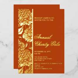 Elegantes Rost Botanische Wohltätigkeit Gala Party Folieneinladung
