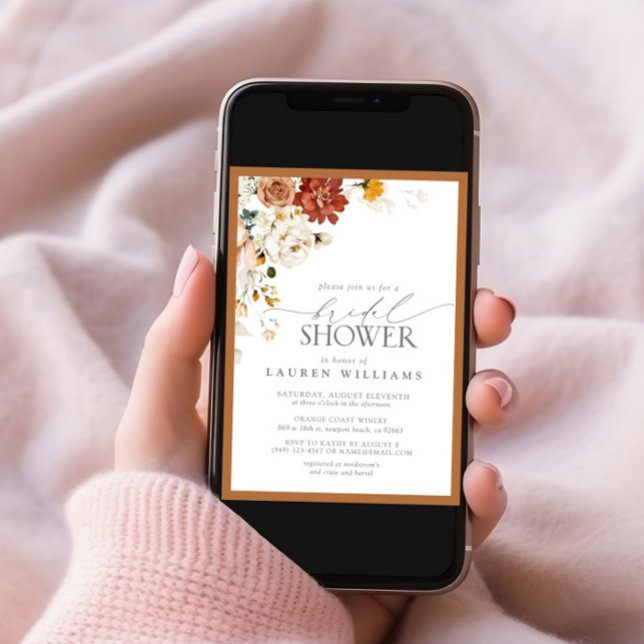 Elegantes Rost Orange Brautparty Invit Einladung (Von Creator hochgeladen)