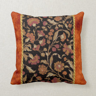 Elegantes rostfarbenes Blumenmuster Kissen