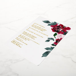 Elegantes Rot & Blush Rounded Wedding Gold Folieneinladung