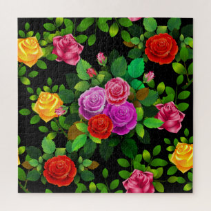 Elegantes Rot-Gelb-Rosa und Lila Rose Blume