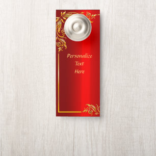 Elegantes Rot-Gold-Design Personalisiert Türanhänger