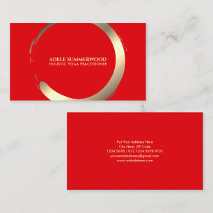 Elegantes Rot-Gold-Enso-Circle Yoga Visitenkarte