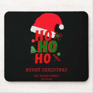 Elegantes Rot Grün Weiß Frohe Weihnachten T-Shirt Mousepad