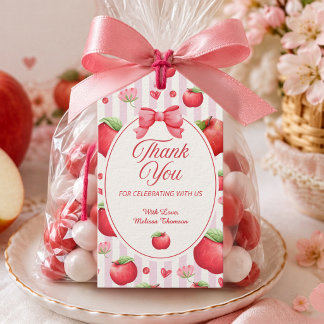 Elegantes Rot-Rosa Apfel Coquette Danke Geschenkanhänger
