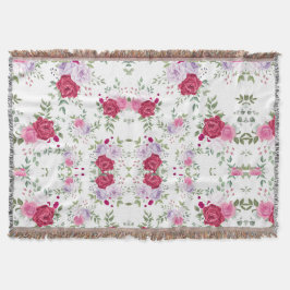 Elegantes Rot-Rot-Rosa-Blume-Muster Decke