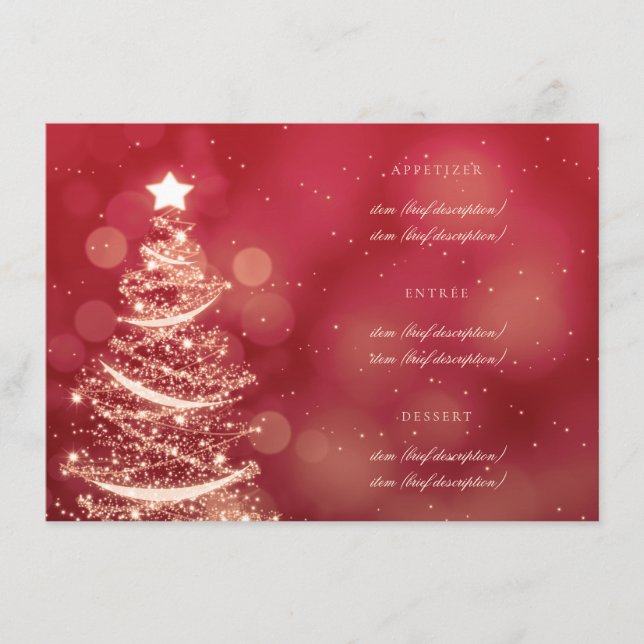 Elegantes Rot u. Goldweihnachtselegantes Menükarte (Vorderseite)