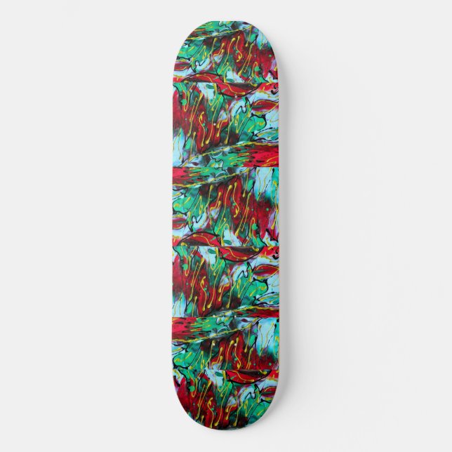 Elegantes Rot und Blau-Skateboard Skateboard (Vorderseite)