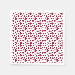 Elegantes Rot- und Dunkelrosa-Blumenrosenmuster Serviette