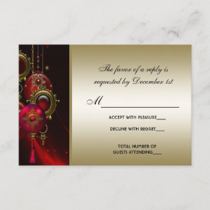 Elegantes Rot-und GoldweihnachtsParty UAWG RSVP Karte
