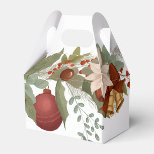 Elegantes Rot und Grün Florales Weihnachten Geschenkschachtel