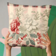 Elegantes Rot und Weiß Karierte Blüte