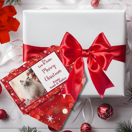 Elegantes Rot-Weiß-Foto Geschenkanhänger