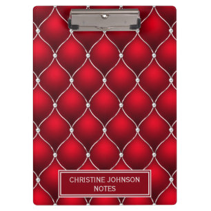 Elegantes Rot-Weiß-Kreuz-Muster Klemmbrett