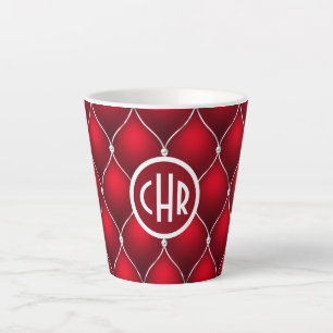 Elegantes Rot-Weiß-Kreuz-Muster Milchtasse