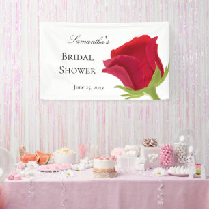 Elegantes Rote Rose Brautparty Banner