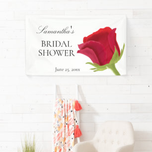 Elegantes Rote Rose Brautparty Banner