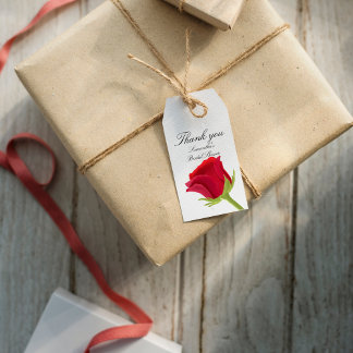 Elegantes Rote Rose Brautparty Geschenkanhänger