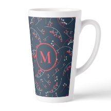 Elegantes rotes Beerenmuster mit Monogramm