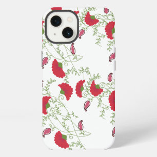. Elegantes rotes Blumenmuster weißes Samsung Gala iPhone Hülle