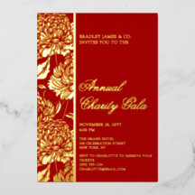 Elegantes Rotes Botanisches Wohltätigkeit Gala Par